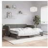 Image de Slaapbank onderschuifbed matrassen 100x200 cm stof donkergroen3196840