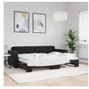 Image de Lit de jour avec lit gigogne noir 80x200 cm velours 3196926