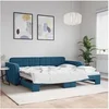 Image de Lit de jour avec lit gigogne bleu 90x200 cm velours 3196928