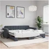 Image de Lit de Jour avec Lit Gigogne, Canapé-lit, Lit d'Invité, Meuble de Chambre à Coucher Salle de Séjour, Moderne, Gris 3196930