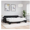Image de Lit de jour avec lit gigogne et matelas noir 80x200 cm velours 3196950