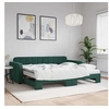 Image de Lit de jour avec gigogne et matelas vert foncé 90x200cm velours 3196955