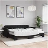 Image de Slaapbank onderschuifbed en matrassen 90x200 cm fluweel zwart3196957