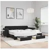 Image de Slaapbank met onderschuifbed en lades 90x200 cm fluweel zwart3196981