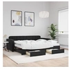 Image de Slaapbank met onderschuifbed en lades 90x190 cm fluweel zwart3197016