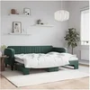 Image de Lit de jour avec lit gigogne vert foncé 80x200 cm velours 3197058
