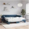 Image de Slaapbank met onderschuifbed 90x200 cm fluweel blauw3197062