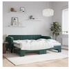 Image de Lit de jour avec gigogne et matelas vert foncé 90x200cm velours 3197089