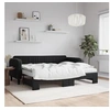 Image de Lit de jour avec gigogne et matelas noir 90x200 cm velours 3197091