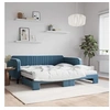 Image de Lit de jour avec lit gigogne et matelas bleu 100x200 cm velours 3197093