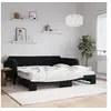 Image de Slaapbank onderschuifbed en matrassen 100x200 cm fluweel zwart3197098