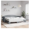 Image de Lit de jour avec lit gigogne gris clair 90x200 cm tissu 3197188