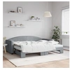 Image de Lit de jour avec gigogne et matelas gris clair 90x200 cm tissu 3197206