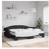 Image de Lit de jour avec gigogne et matelas noir 90x200 cm tissu 3197208