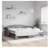 Image de Slaapbank onderschuifbed matrassen 100x200 cm stof lichtgrijs3197211