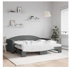Image de Lit de jour avec gigogne et matelas gris foncé 90x190 cm tissu 3197217