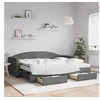 Image de Slaapbank onderschuifbed en lades 90x200 cm stof donkergrijs3197243
