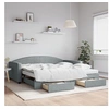 Image de Slaapbank onderschuifbed en lades 100x200 cm stof lichtgrijs3197247
