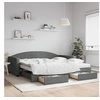 Image de Slaapbank onderschuifbed en lades 100x200 cm stof donkergrijs3197248