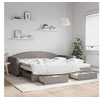 Image de Slaapbank met onderschuifbed en lades 100x200 cm stof taupe3197250