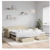 Image de Slaapbank met onderschuifbed en lades 100x200 cm stof crï¿½me3197251