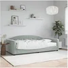 Image de Lit de jour avec matelas gris clair 100x200 cm velours 3197284