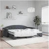 Image de Lit de Jour avec Lit Gigogne, Canapé-lit, Lit d'Invité, Meuble de Chambre à Coucher Salle de Séjour, Moderne, Gris 3197302