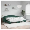 Image de Lit de jour avec gigogne et matelas vert foncé 90x200cm velours 3197327