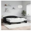 Image de Slaapbank onderschuifbed en matrassen 90x200 cm fluweel zwart3197329