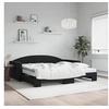Image de Slaapbank onderschuifbed en matrassen 100x200 cm fluweel zwart3197336