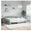 Image de Lit de jour avec gigogne et matelas gris clair 90x190cm velours 3197338