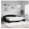 Image de Lit de jour avec gigogne et matelas noir 90x190 cm velours 3197340