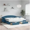 Image de Slaapbank met onderschuifbed en lades 90x200 cm fluweel blauw3197372