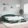 Image de Lit de jour avec gigogne et tiroirs vert foncé 90x200cm velours 3197375