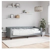 Image de Lit de jour avec matelas gris clair 80x200 cm tissu 3197403