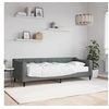 Image de Lit de jour avec matelas gris foncé 80x200 cm tissu 3197404