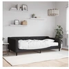 Image de Lit de jour avec matelas noir 100x200 cm tissu 3197415