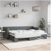 Image de Slaapbank met onderschuifbed 80x200 cm stof donkergrijs3197422
