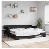 Image de Lit de jour avec lit gigogne noir 90x200 cm tissu 3197428