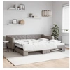 Image de Lit de jour avec lit gigogne taupe 100x200 cm tissu 3197434