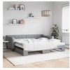 Image de Lit de jour avec gigogne et matelas gris clair 100x200 cm tissu 3197449