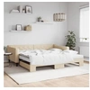 Image de Lit de jour avec gigogne et matelas crème 100x200 cm tissu 3197453