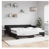Image de Lit de jour avec gigogne et matelas noir 90x190 cm tissu 3197456