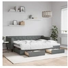 Image de Slaapbank onderschuifbed en lades 80x200 cm stof donkergrijs3197458