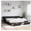 Image de Slaapbank met onderschuifbed en lades 90x200 cm stof zwart3197464