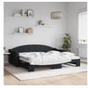 Image de Lit de jour avec lit gigogne noir 90x200 cm tissu 3197532
