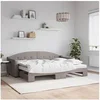 Image de Slaapbank met onderschuifbed en matrassen 80x200 cm stof taupe3197546