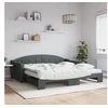 Image de Lit de jour avec gigogne et matelas gris foncé 100x200 cm tissu 3197554