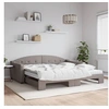 Image de Slaapbank met onderschuifbed en matrassen 100x200 cm stof taupe3197556