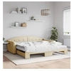 Image de Lit de jour avec gigogne et matelas crème 100x200 cm tissu 3197557